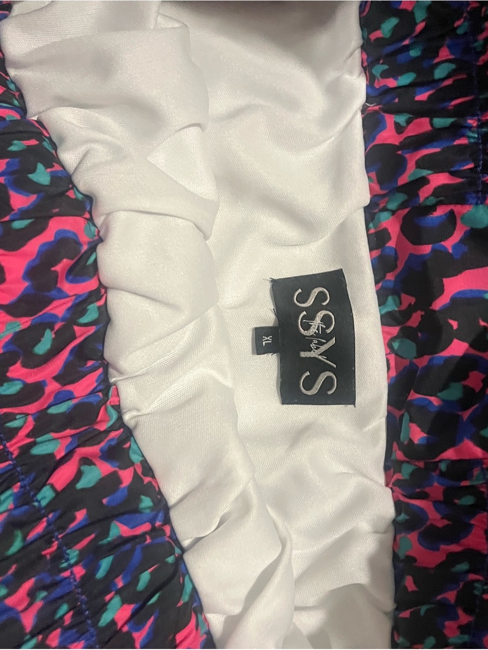 Women’s Athletic Shorts in Pink & Teal Abstract Print - Picture 2 of 2